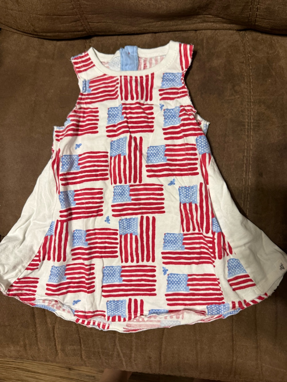 Burt's Bees Kids Red, White & Light Blue Flag Tank